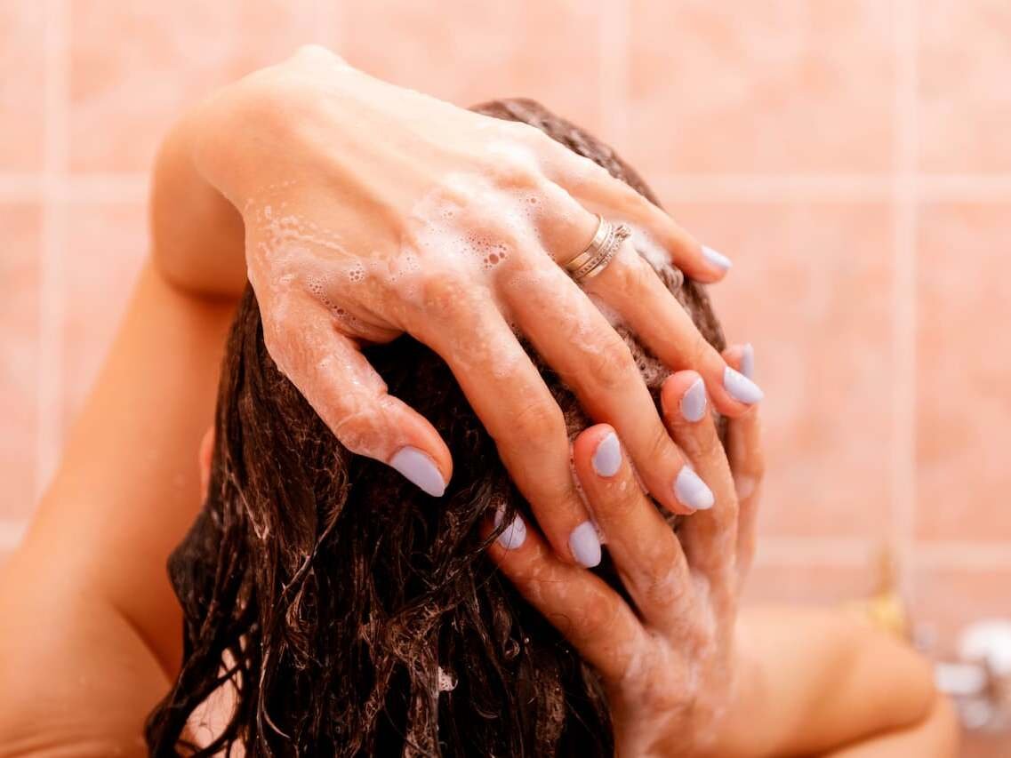 washing hair shedding scalp care